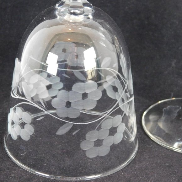 Set of 2 Libbey Glass Glenmore Etched Water Goblet 7 inches tall Vintage - Picture 2 of 11